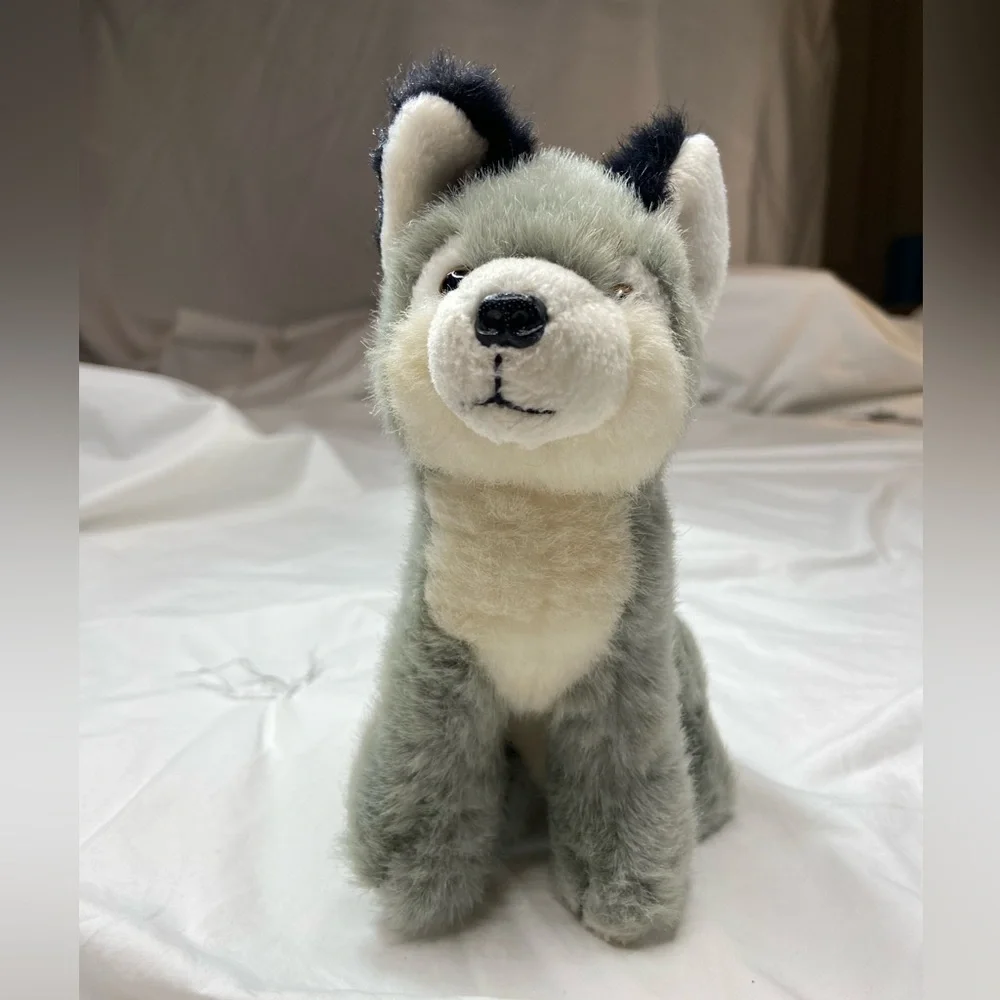 Siberian Husky Puppy Stuffed Plush Grey and Cream Animal
